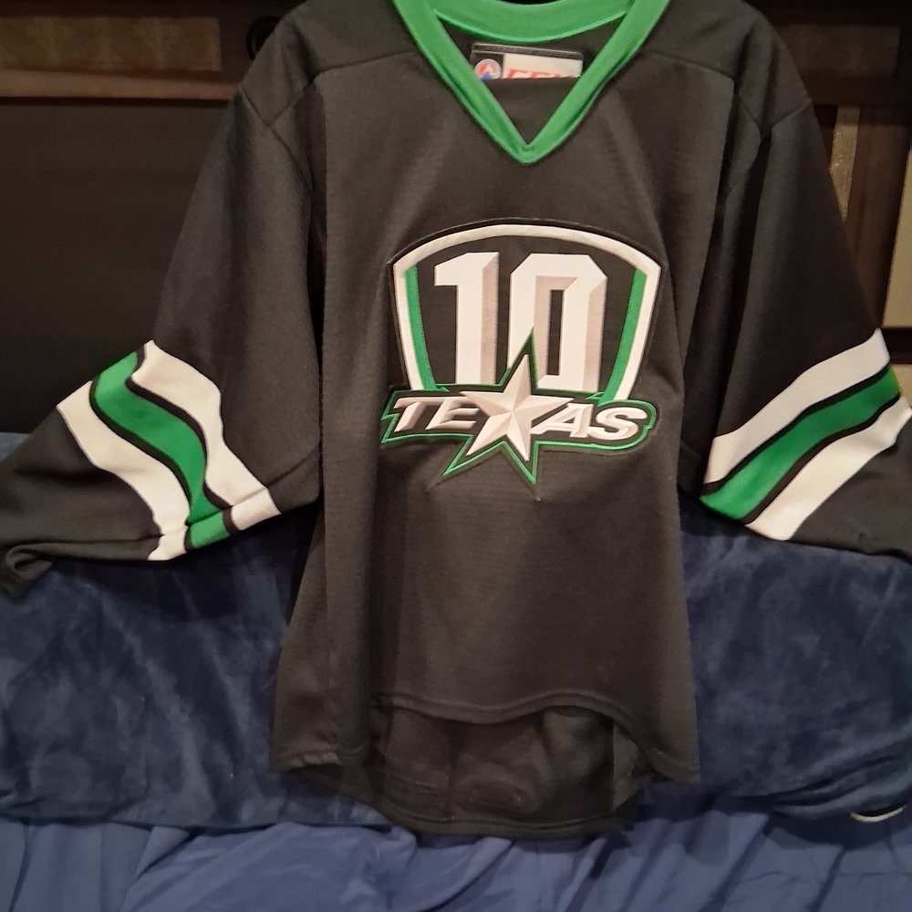 CCM Black Hockey Jersey with Green Trim